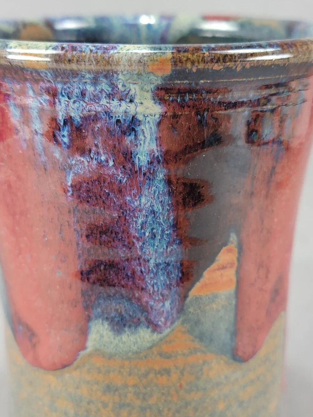Nick Blaisdell Vase Stoneware Drip Glaze Dalton Ranch Pottery CO Handcrafted USA